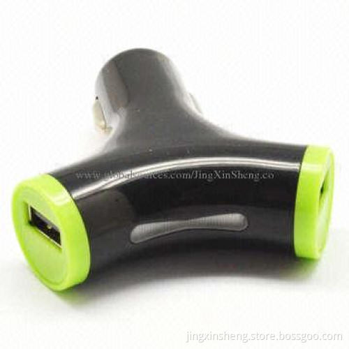 5V/2A Output Car Charger, Two USB Ports, with Unique Y-shape Design